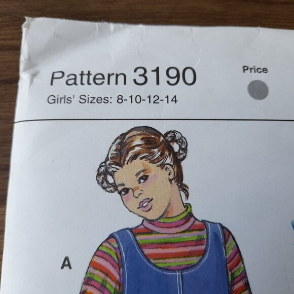 Girls Dress Top Sewing Pattern Jumpers Shirts Sizes 8-14 Kwik Sew 3190 UNCUT - Picture 3 of 8